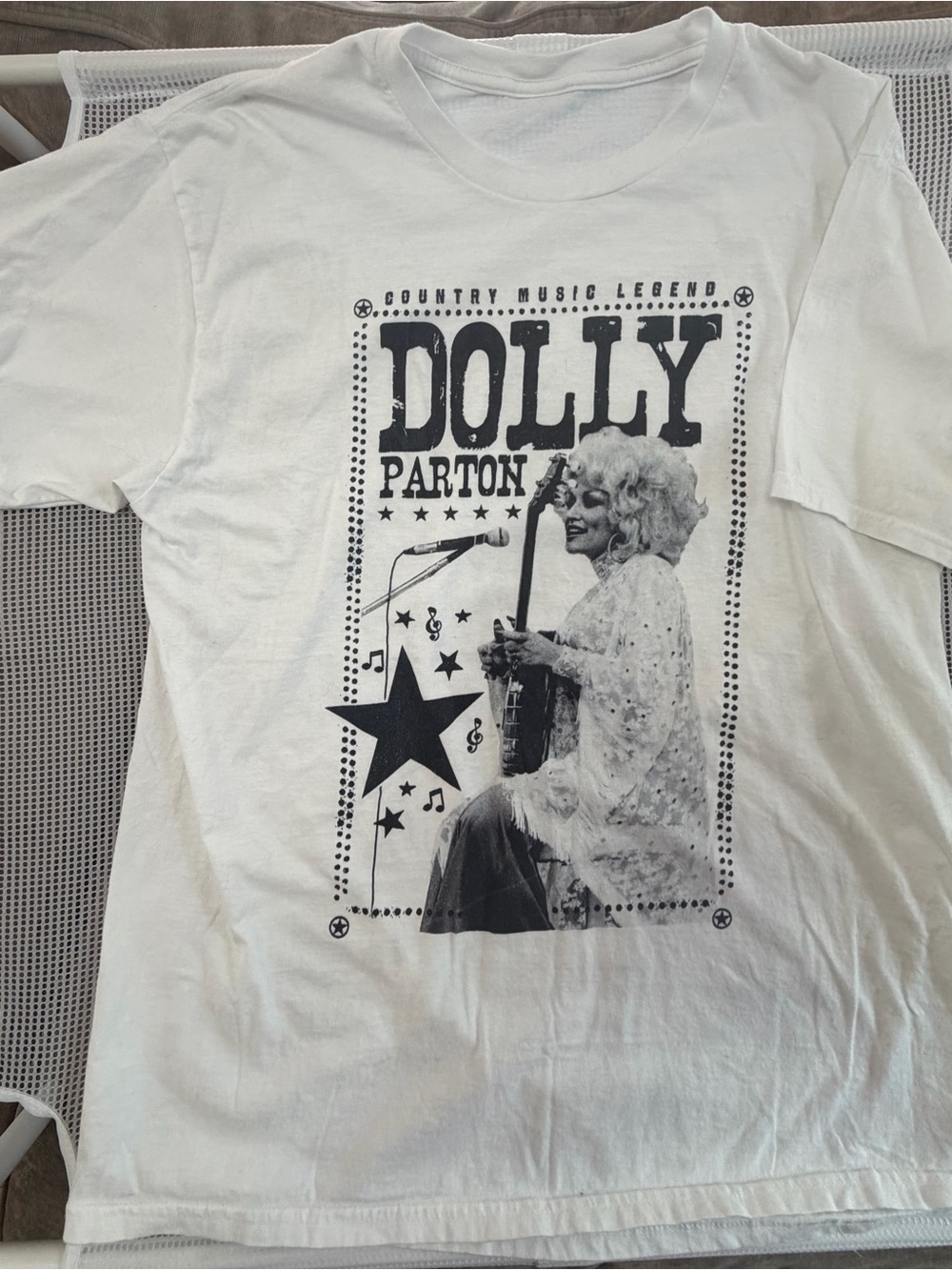 Dolly Parton White Graphic Tee